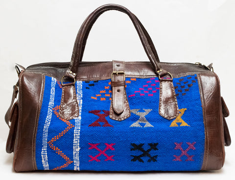 Moroccan Kilim Carpet Weekender Duffel Bag | Worldwide Textiles