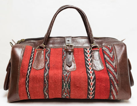 Moroccan Kilim Carpet Weekender Duffel Bag | Worldwide Textiles