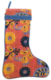 Vintage Kantha Holiday Christmas Stocking | Worldwide Textiles