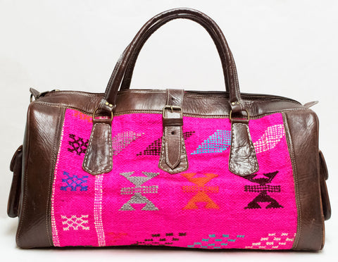 Moroccan Kilim Carpet Weekender Duffel Bag | Worldwide Textiles