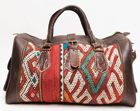 Moroccan Kilim Carpet Weekender Duffel Bag | Worldwide Textiles