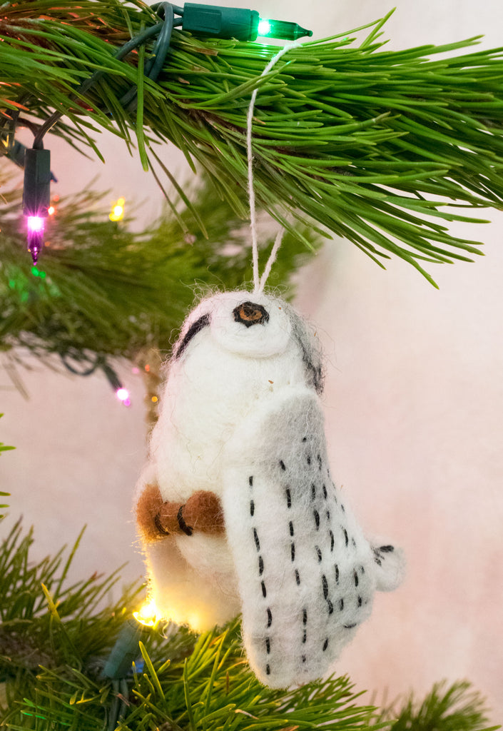 Nepalese Felt Owl Christmas Ornament | Worldwide Textiles
