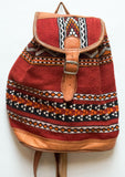 Moroccan Kilim Leather Backpack | Worldwide Textiles