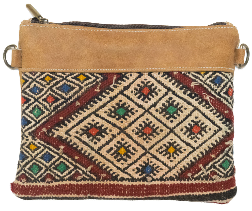 Moroccan Kilim Cross Body Satchel Purse | Worldwide Textiles