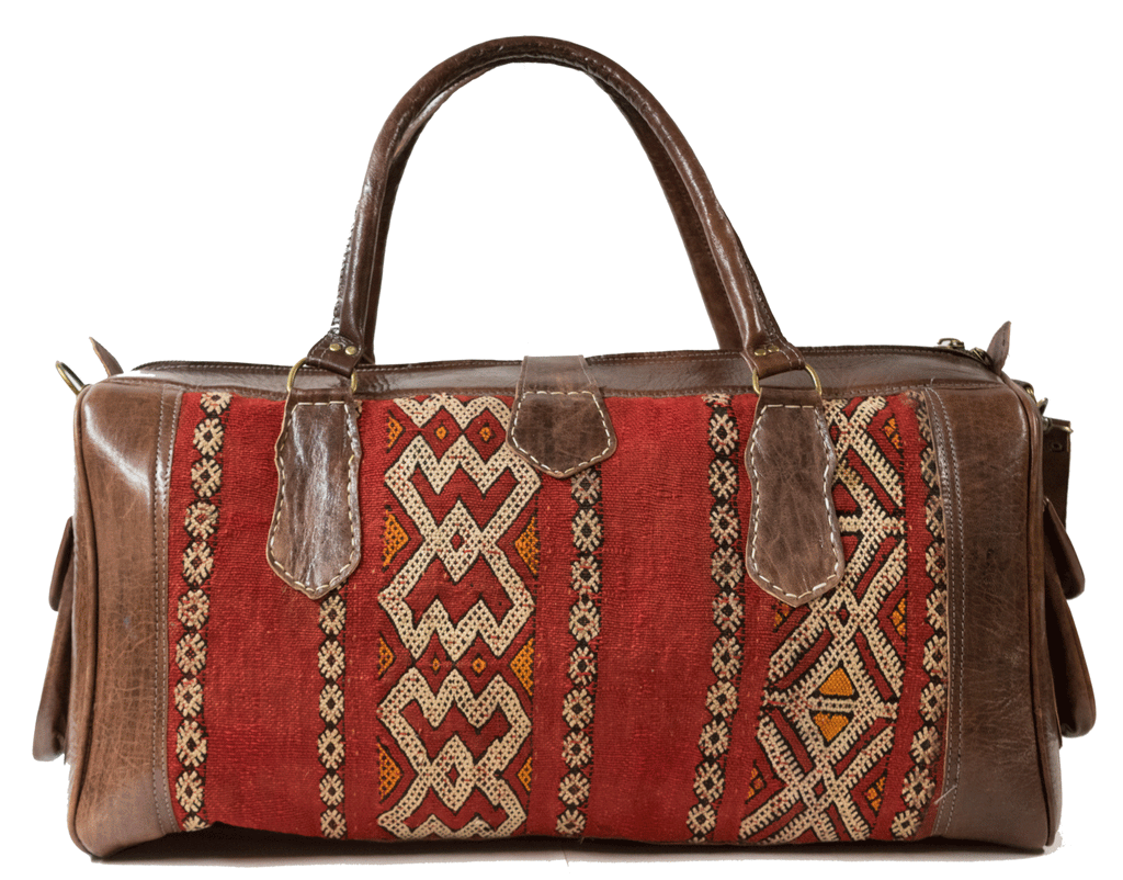 Moroccan Kilim Weekender Duffel Bag | Bohemian Textiles | Worldwide Textiles