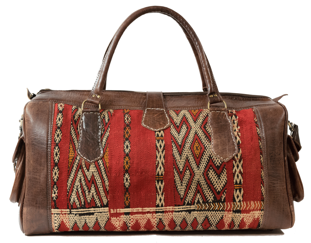 Moroccan Kilim Weekender Duffel Bag | Bohemian Textiles | Worldwide Textiles