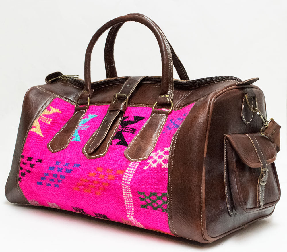 Moroccan Kilim Carpet Weekender Duffel Bag | Worldwide Textiles