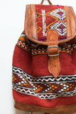 Moroccan Kilim Leather Backpack | Worldwide Textiles