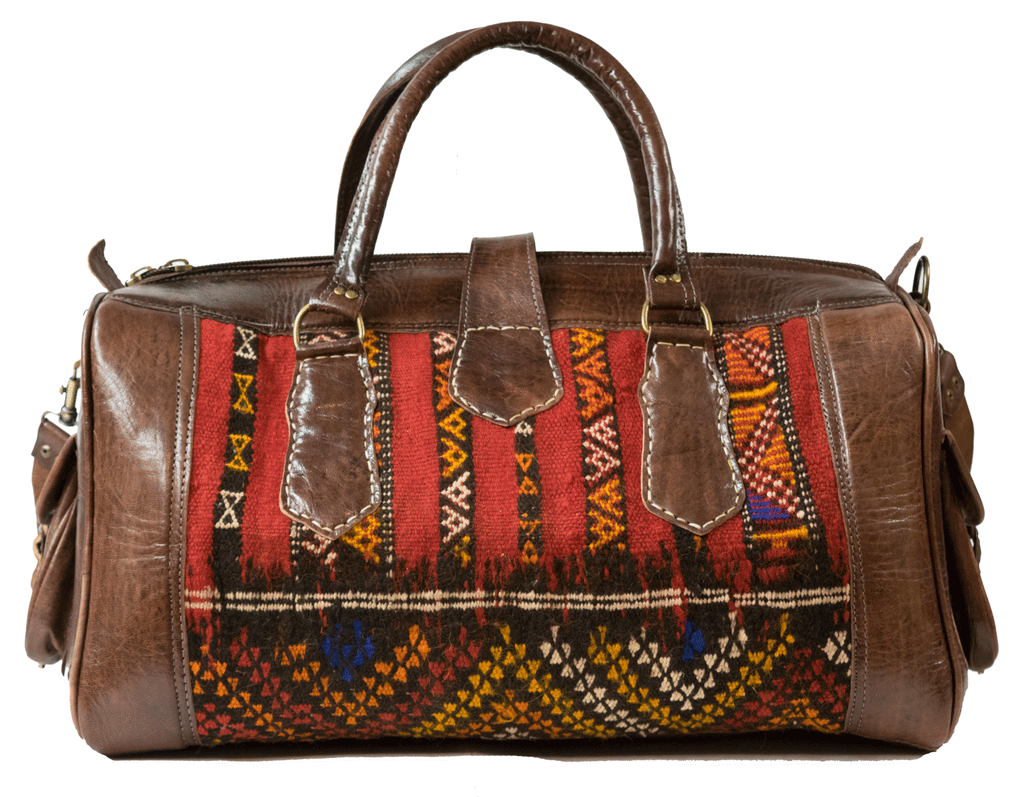 Moroccan Kilim Weekender Duffel Bag | Bohemian Textiles | Worldwide Textiles