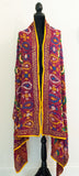 Vintage Indian Embroidered Silk Scarf