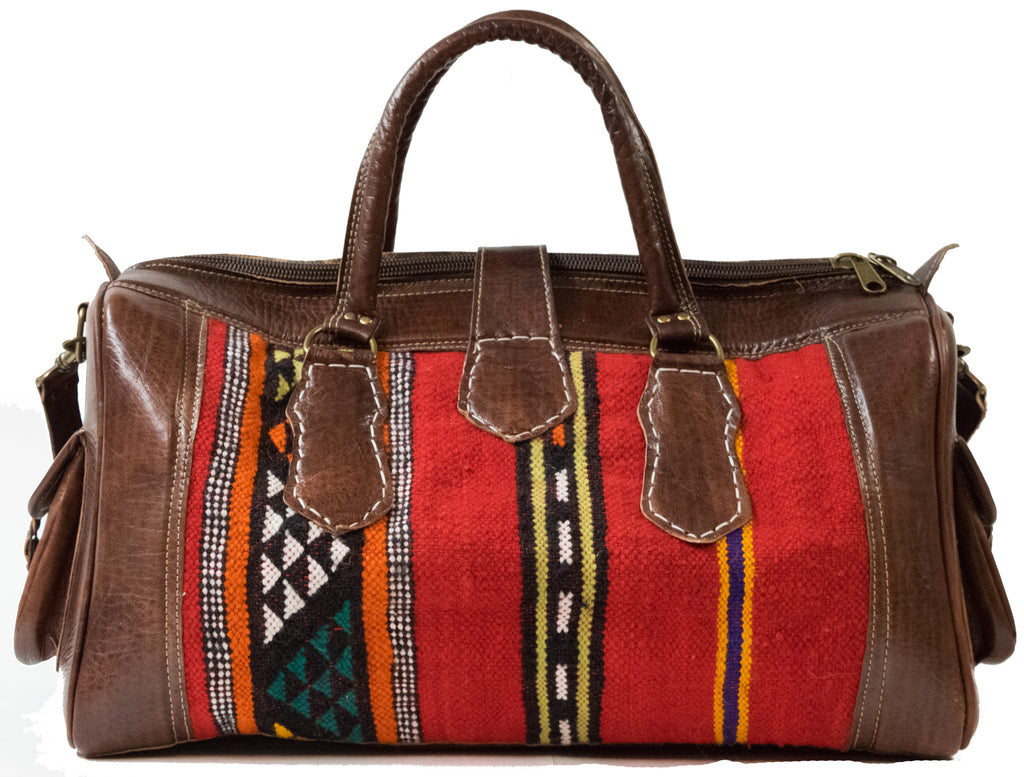 Moroccan Kilim Weekender Duffel Bag | Worldwide Textiles