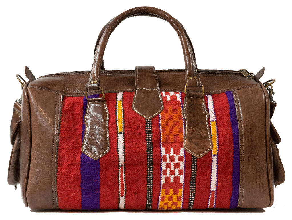 Moroccan Kilim Weekender Duffel Bag | Bohemian Textiles | Worldwide Textiles