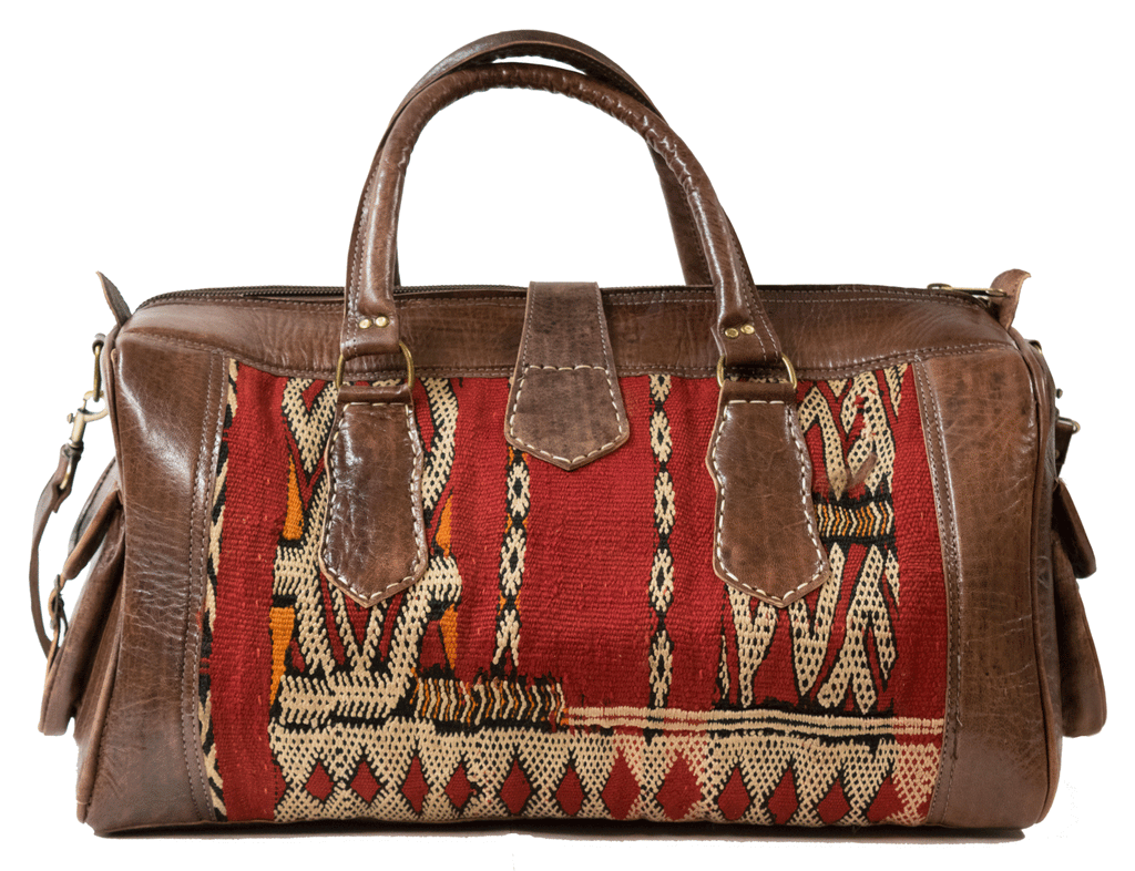 Moroccan Kilim Weekender Duffel Bag | Bohemian Textiles | Worldwide Textiles
