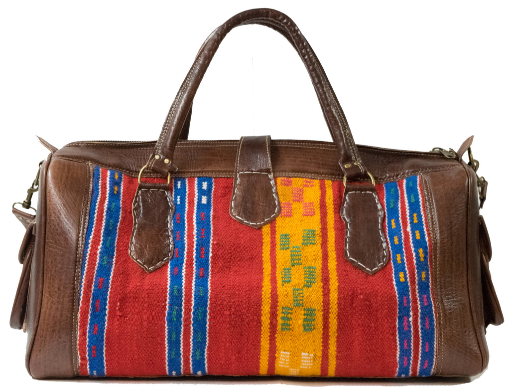 Moroccan Kilim Weekender Duffel Bag | Worldwide Textiles