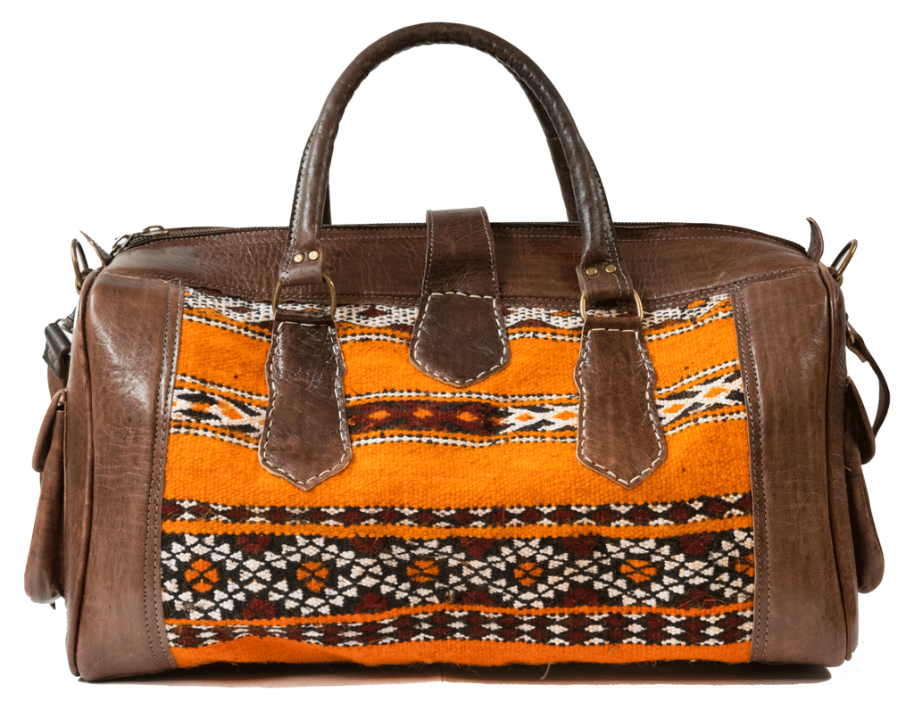 Moroccan Kilim Weekender Duffel Bag | Bohemian Textiles | Worldwide Textiles