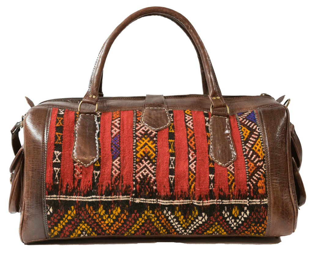Moroccan Kilim Weekender Duffel Bag | Bohemian Textiles | Worldwide Textiles