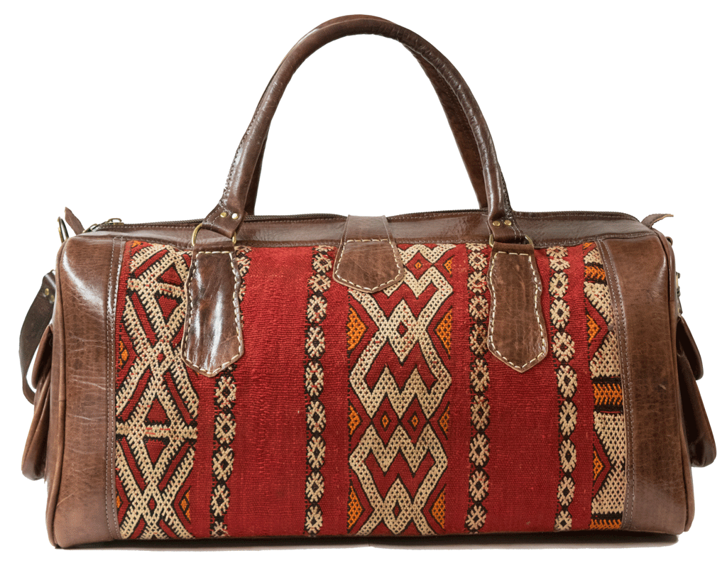 Moroccan Kilim Weekender Duffel Bag | Bohemian Textiles | Worldwide Textiles