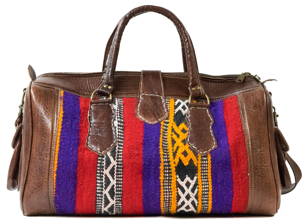 Moroccan Kilim Weekender Duffel Bag | Worldwide Textiles