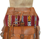 Moroccan Kilim Leather Backpack | Worldwide Textiles