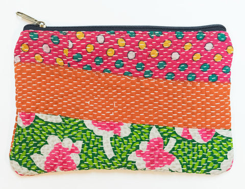 Indian Kantha Pouch | Worldwide Textiles