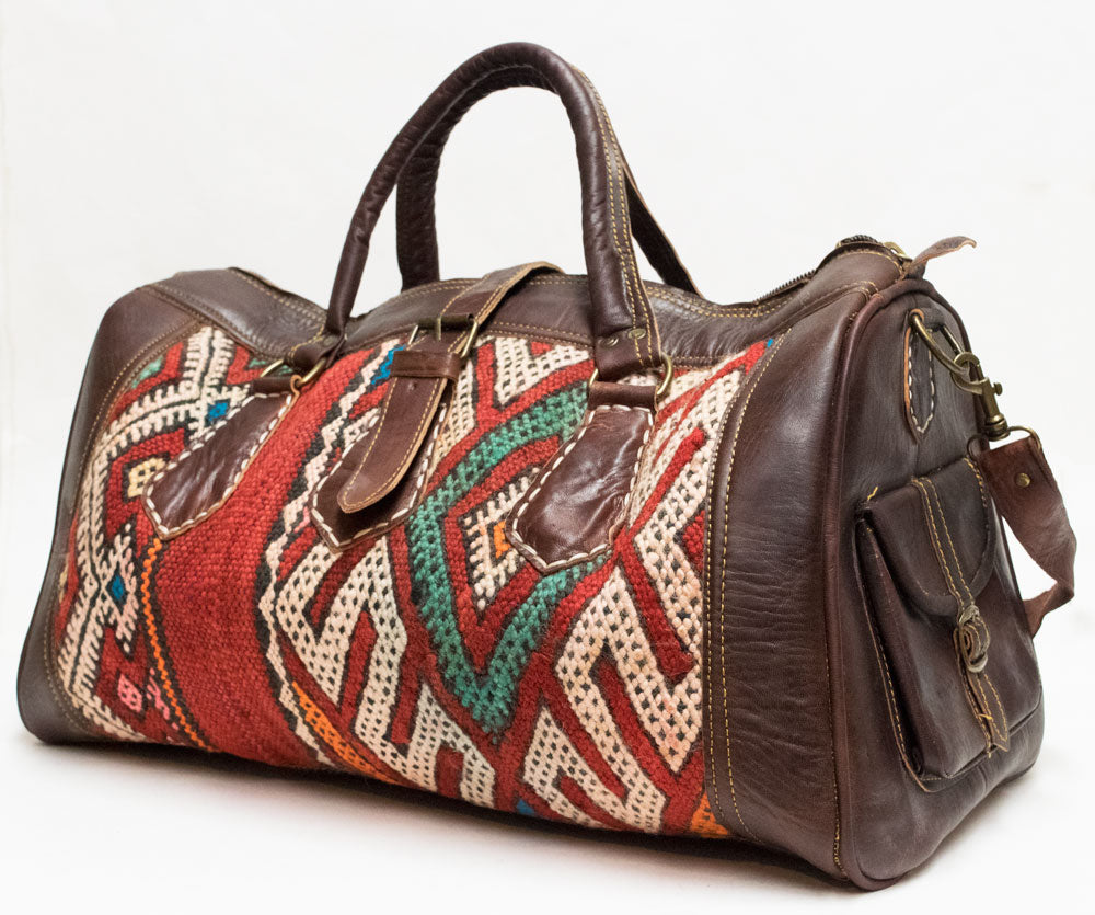 Moroccan Kilim Carpet Weekender Duffel Bag | Worldwide Textiles