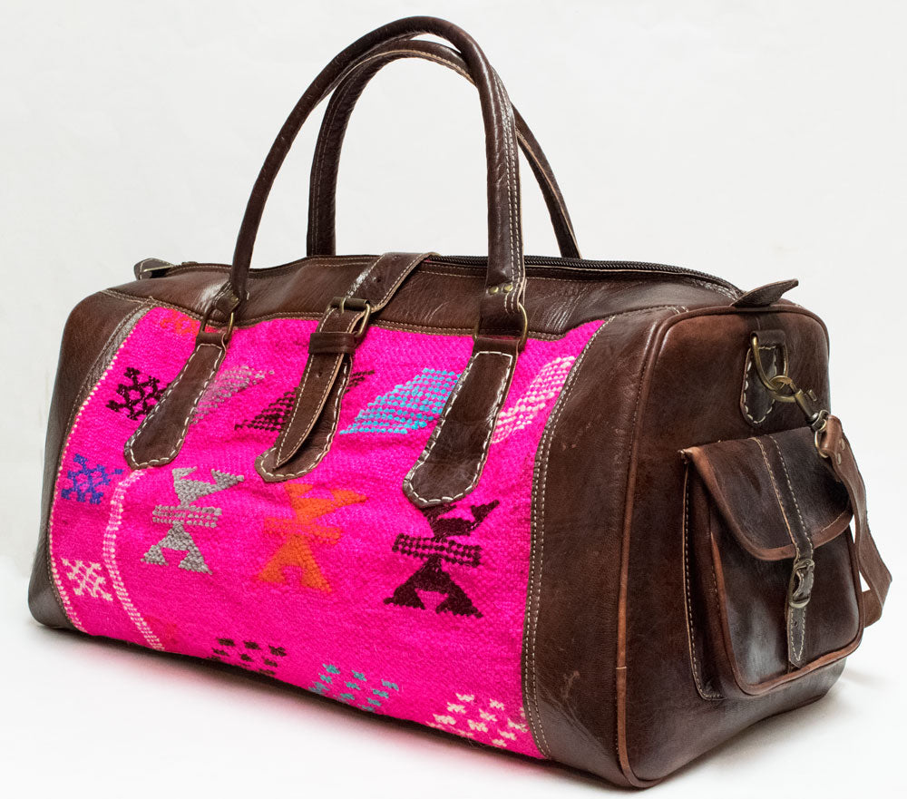 Moroccan Kilim Carpet Weekender Duffel Bag | Worldwide Textiles