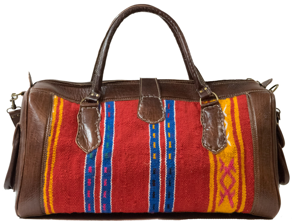 Moroccan Kilim Weekender Duffel Bag | Worldwide Textiles