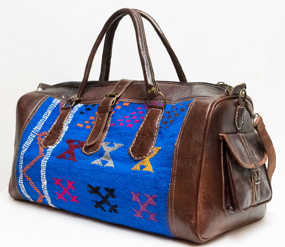 Moroccan Kilim Carpet Weekender Duffel Bag | Worldwide Textiles
