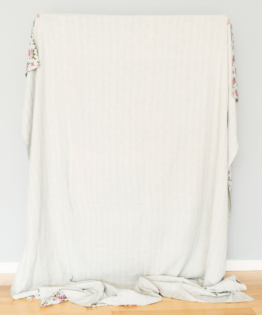 Indian Blockprint Kantha Quilt | Worldwide Textiles