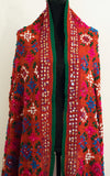 Vintage Indian Embroidered Silk Scarf