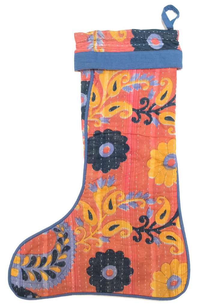 Vintage Kantha Holiday Stocking