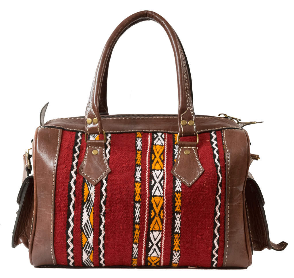 Moroccan Kilim Weekender Duffel Bag | Bohemian Textiles | Worldwide Textiles