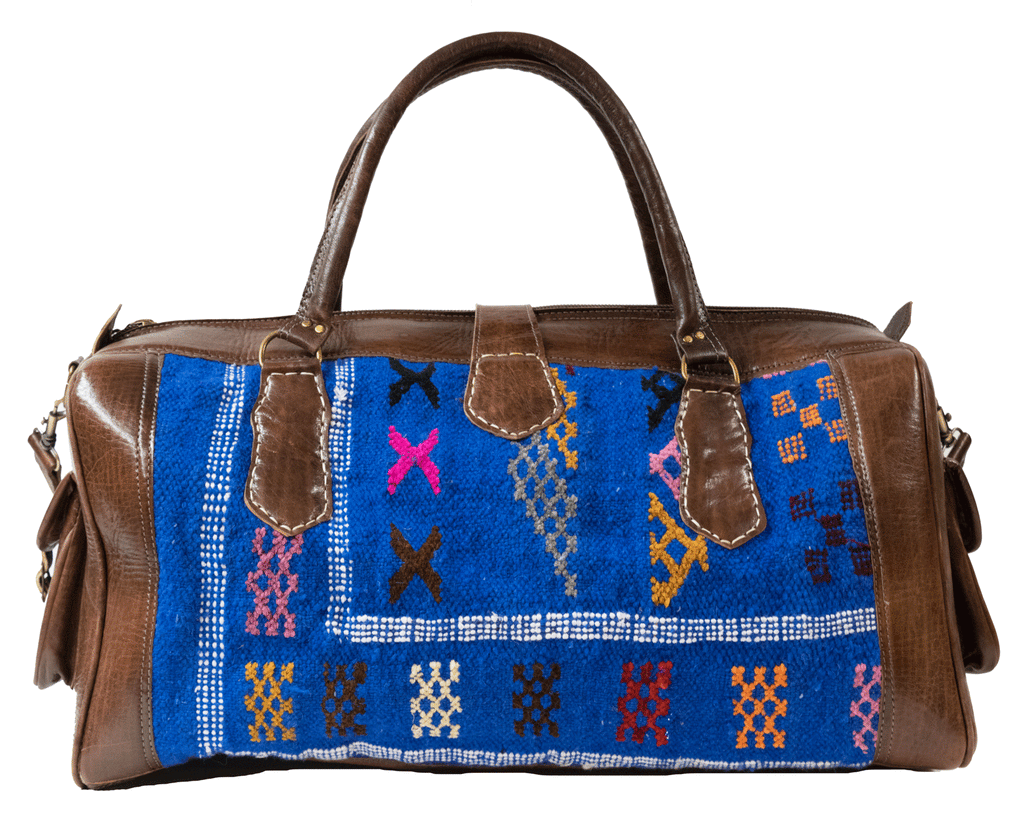 Moroccan Kilim Weekender Duffel Bag | Bohemian Textiles | Worldwide Textiles