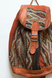 Moroccan Kilim Leather Backpack | Worldwide Textiles