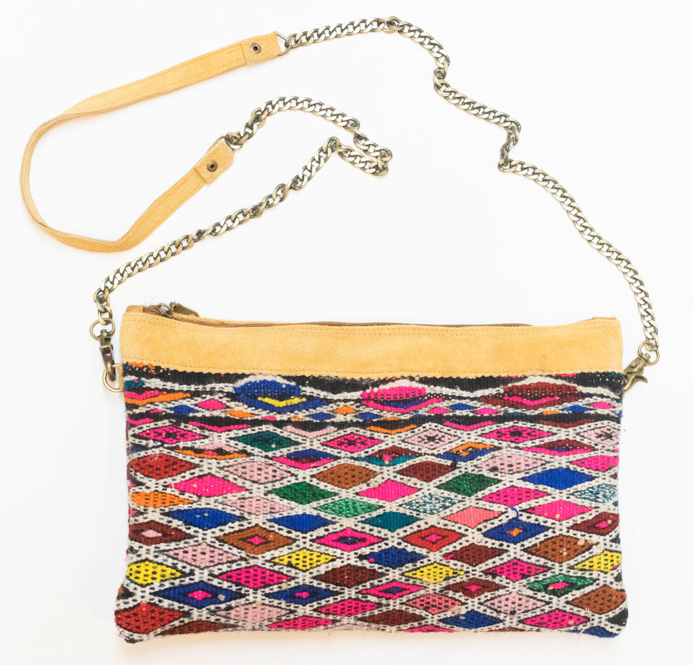 Moroccan Kilim Cross Body Satchel Bag | Worldwide Textiles