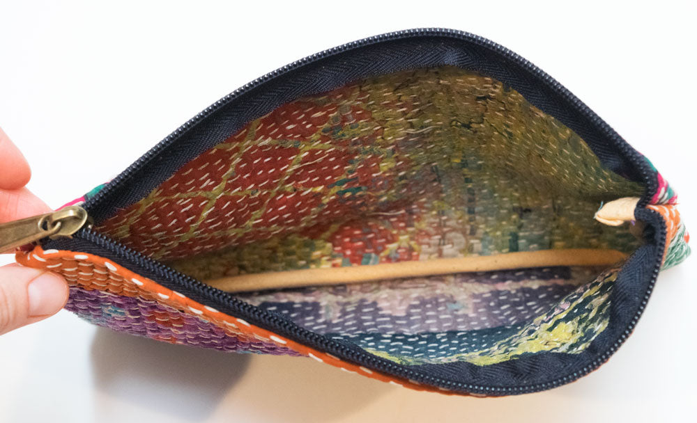Indian Kantha Pouch | Worldwide Textiles
