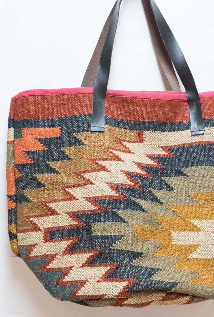 Kilim Carpet Tote Bag | Worldwide Textiles