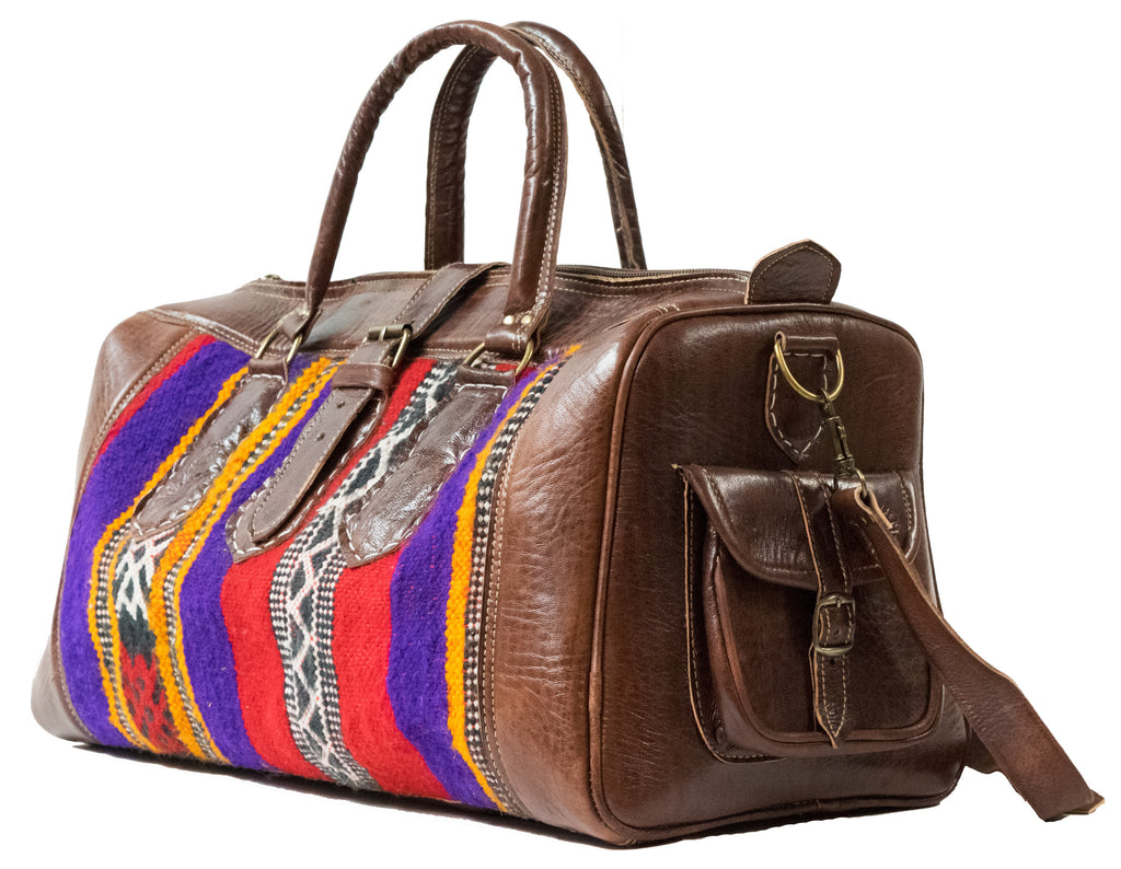 Moroccan Kilim Weekender Duffel Bag | Worldwide Textiles