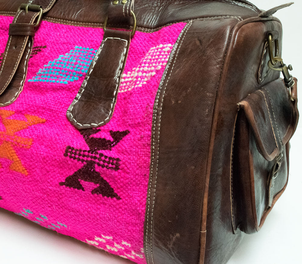 Moroccan Kilim Carpet Weekender Duffel Bag | Worldwide Textiles