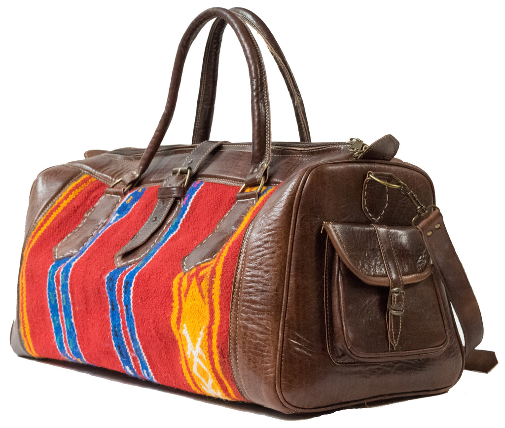 Moroccan Kilim Weekender Duffel Bag | Worldwide Textiles