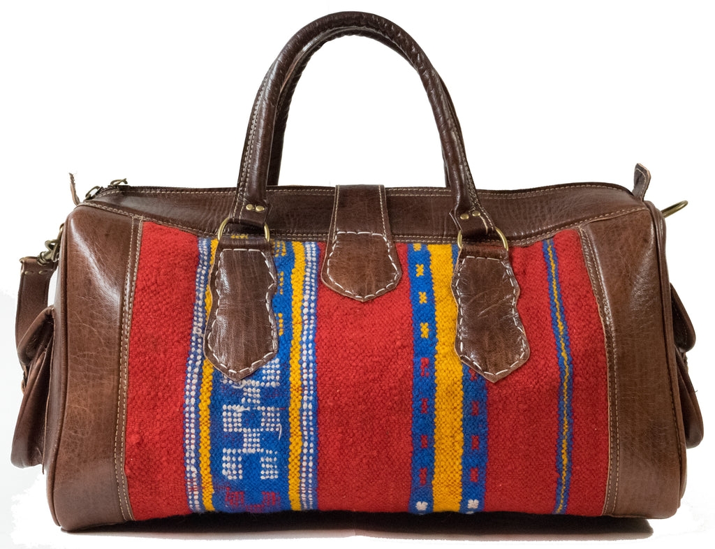 Moroccan Kilim Weekender Duffel Bag | Worldwide Textiles