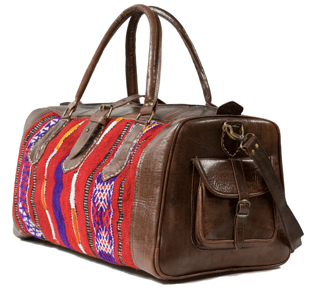 Moroccan Kilim Weekender Duffel Bag | Bohemian Textiles | Worldwide Textiles