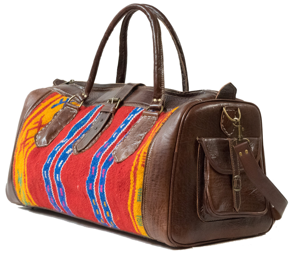 Moroccan Kilim Weekender Duffel Bag | Worldwide Textiles