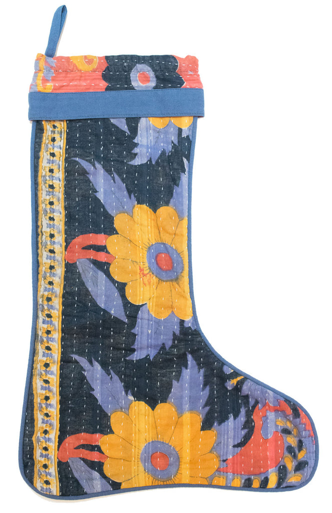 Vintage Kantha Holiday Stocking