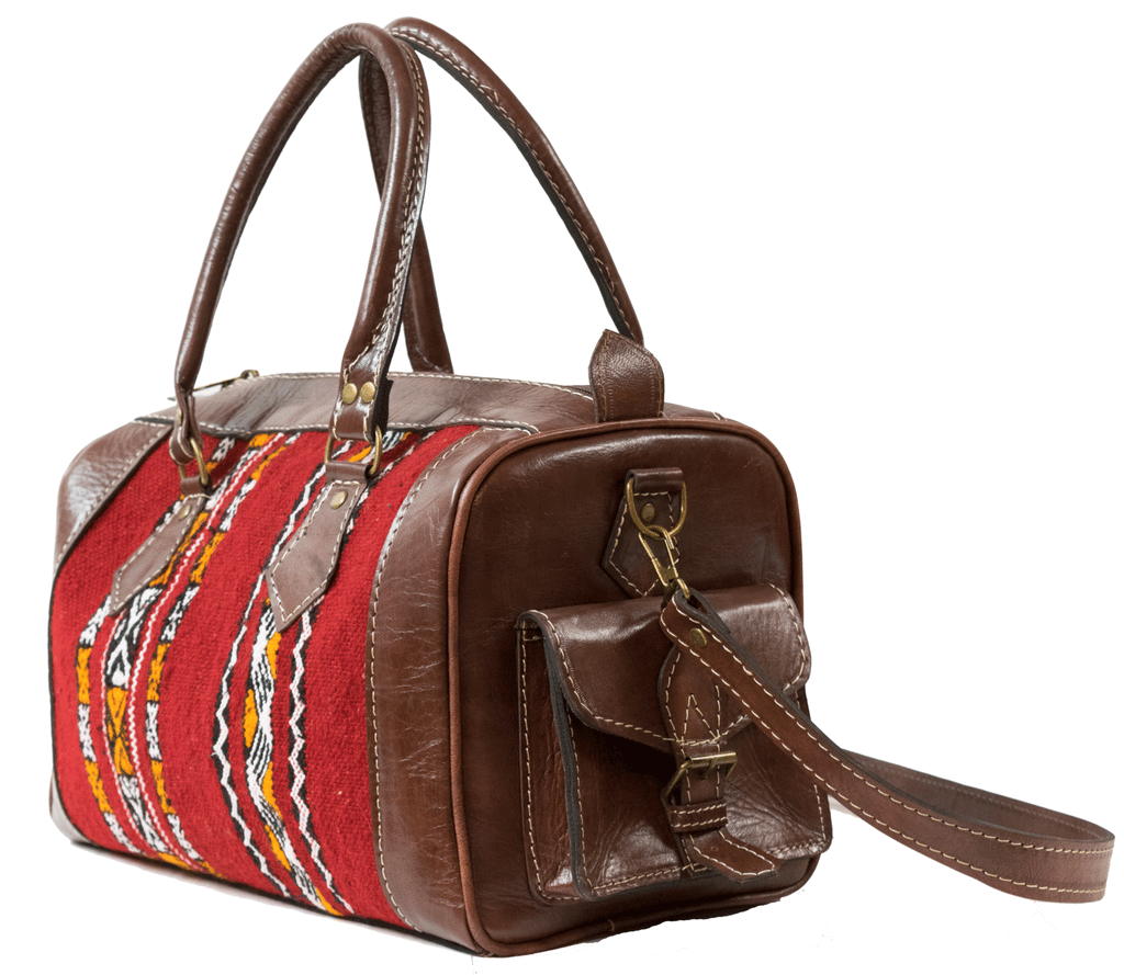 Moroccan Kilim Weekender Duffel Bag | Bohemian Textiles | Worldwide Textiles
