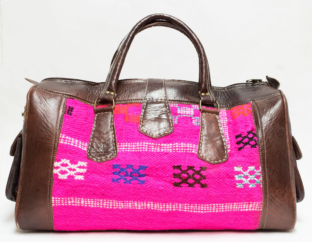 Moroccan Kilim Carpet Weekender Duffel Bag | Worldwide Textiles