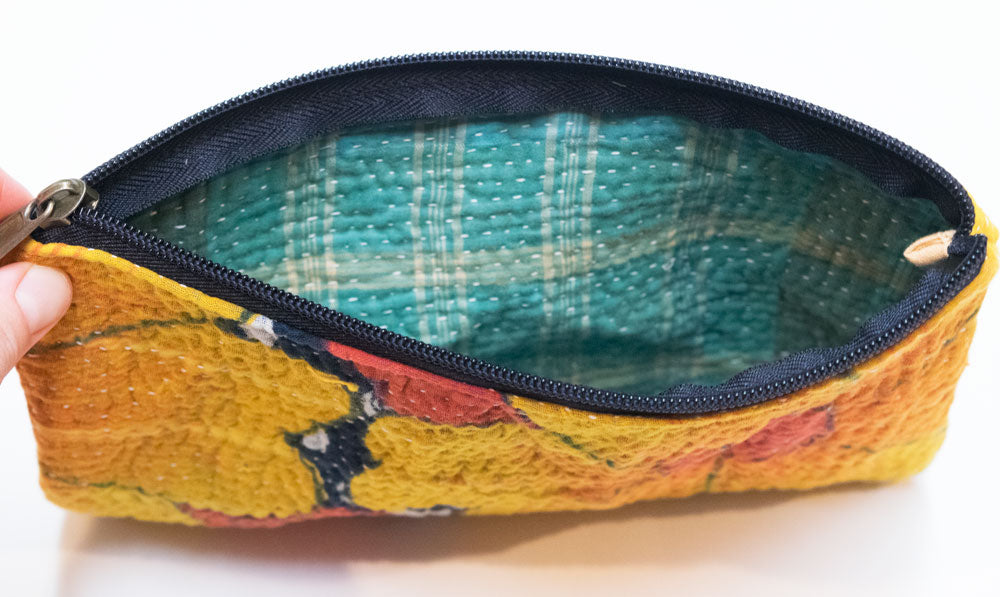 Indian Kantha Pouch | Worldwide Textiles