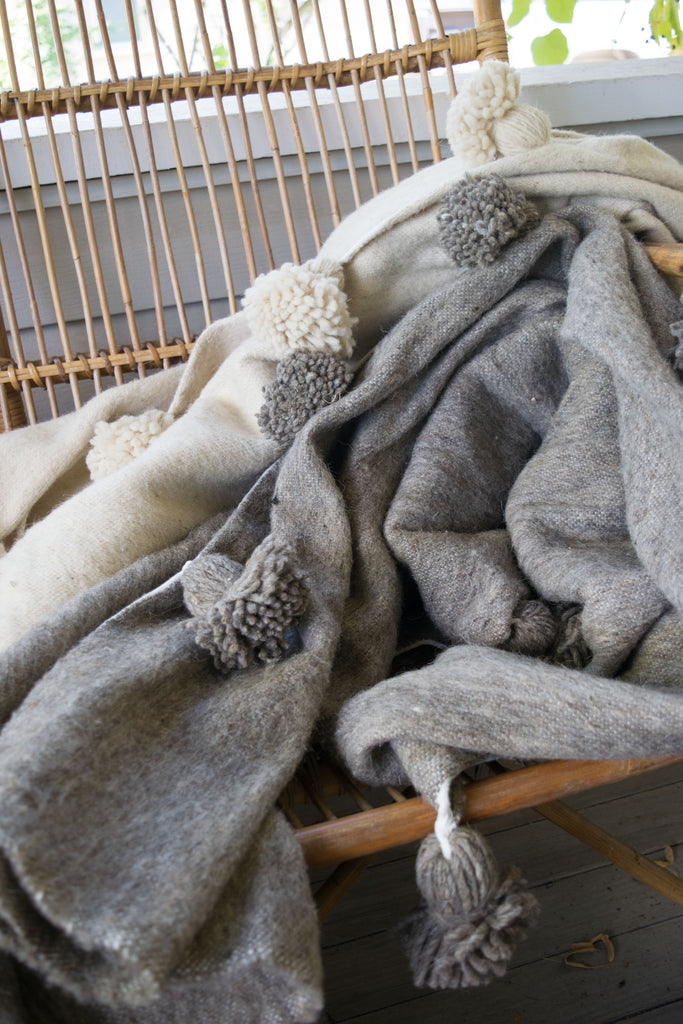 Moroccan Pom Pom Blankets | Worldwide Textiles