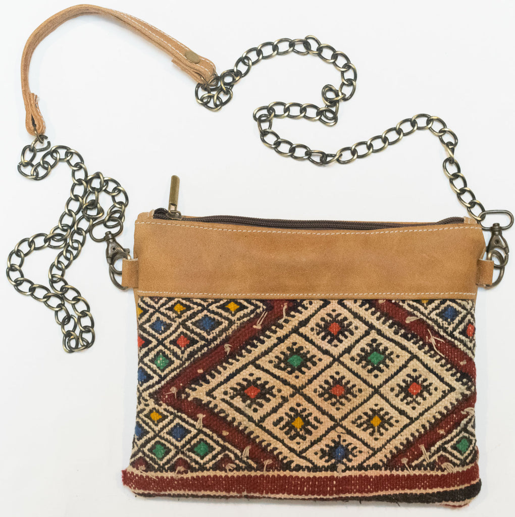 Moroccan Kilim Cross Body Satchel Purse | Worldwide Textiles