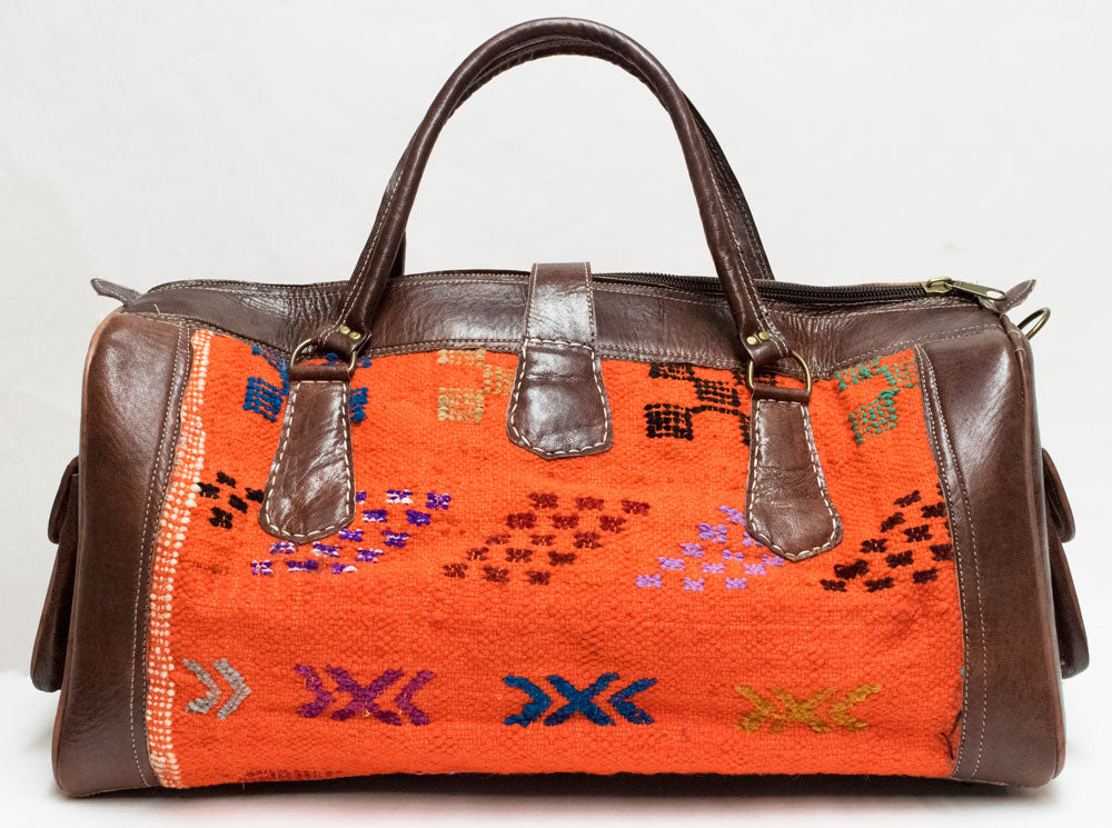 Moroccan Kilim Carpet Weekender Duffel Bag | Worldwide Textiles